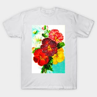 Plasticized colored flowers T-Shirt